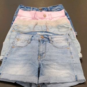 Lot of 4 girls shorts size 12, 14 and 0